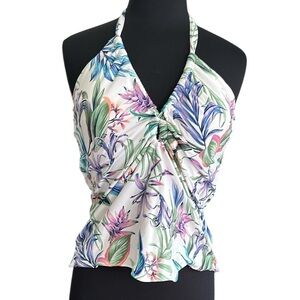Floral Halter Neck Swim Top